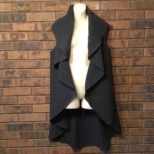 qed London sleeveless waterfall vest jacket minimalist SZ S/M EUC